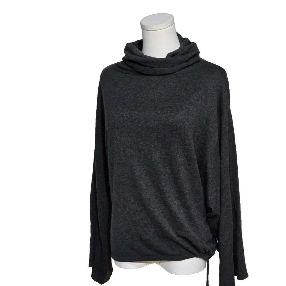 Lauren Ralph Lauren‎ Sweater Womens Silk Blend Pullover Small Charcoal Cowl Neck